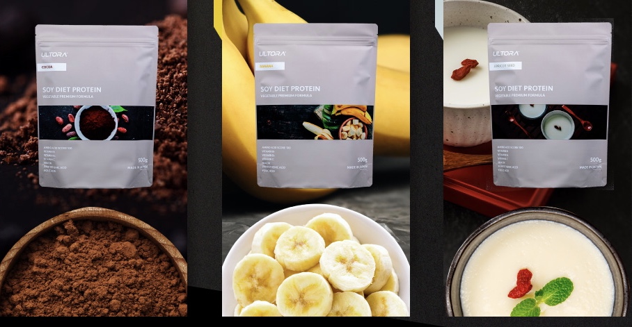 ココア味とバナナ味とポタージュ味の3種類のプロテイン