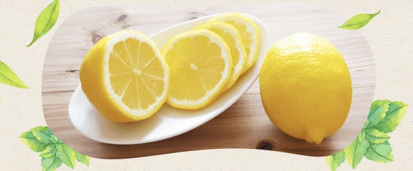 スライスされたお皿の上のレモン