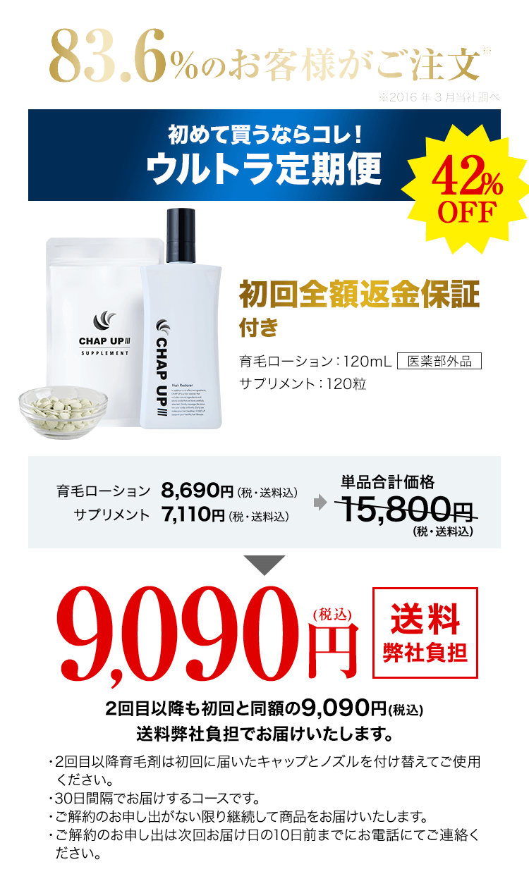 お得な価格の育毛剤の定期便